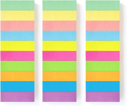 Eastern Wolf 30 Pads 0.5x1.8 Sticky Notes Flags Tabs Page Markers 6 Bright Color Sticky Index Tabs Page Flags 80 Sheet/Pad