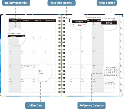 Planner 2026-2027, Weekly and Monthly Academic Year Calendar Planner, July 2026 - June 2027, Daily Agenda Book for Office School Supplies, A5(6.3'' x 8.5'')