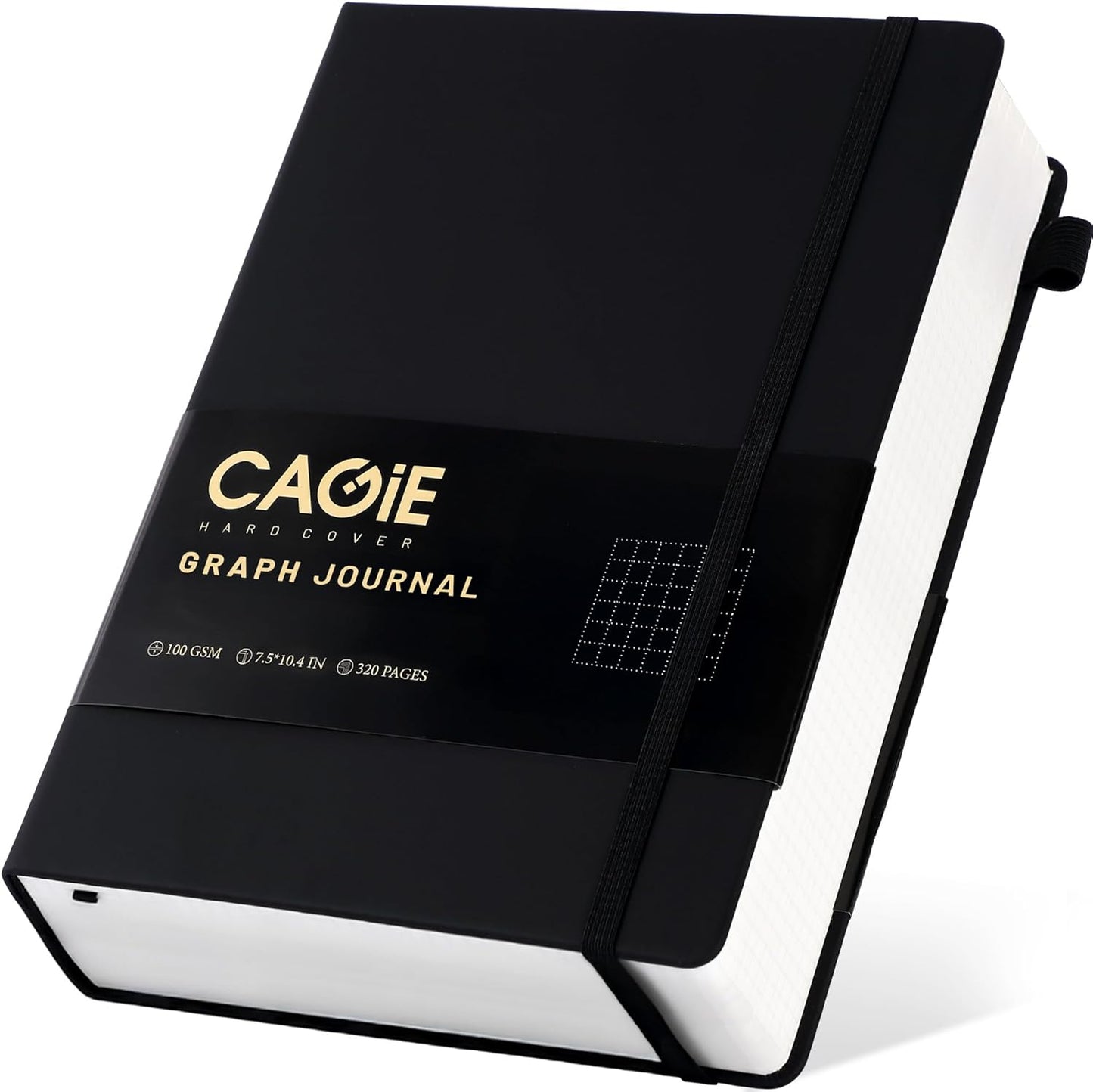 CAGIE Bullet Dotted Journal Notebook 320 Pages 100 GSM Paper Hardcover A5 Dot Grid Notebook Leather Journals for Writing Women Men Work Journaling, Green