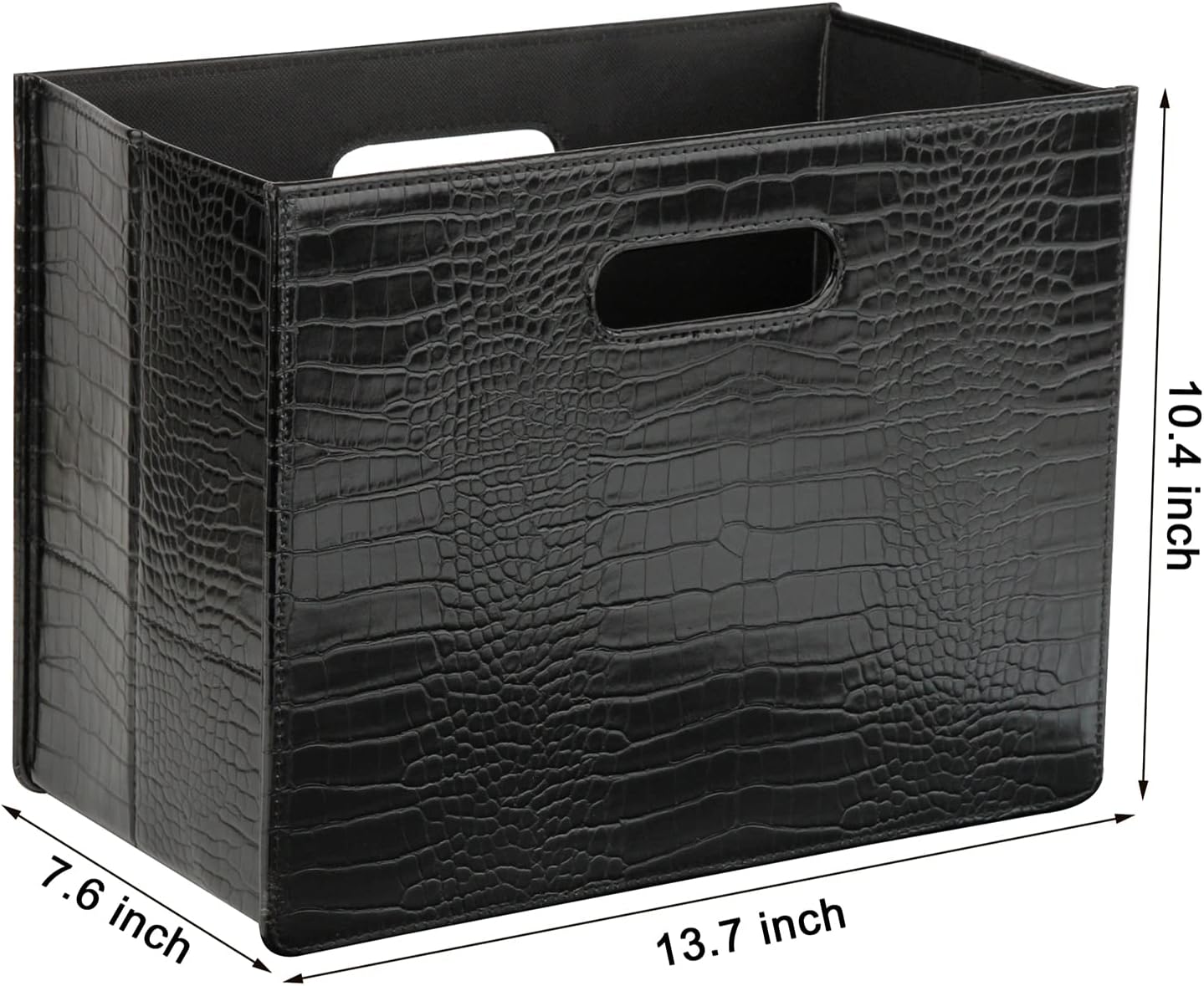 HofferRuffer Magazine Basket Holder, Foldable Magazine Rack, Document File Holder Organizer, File Folder, Newspaper Storage Bin Organizer for Home or Office (Brown)