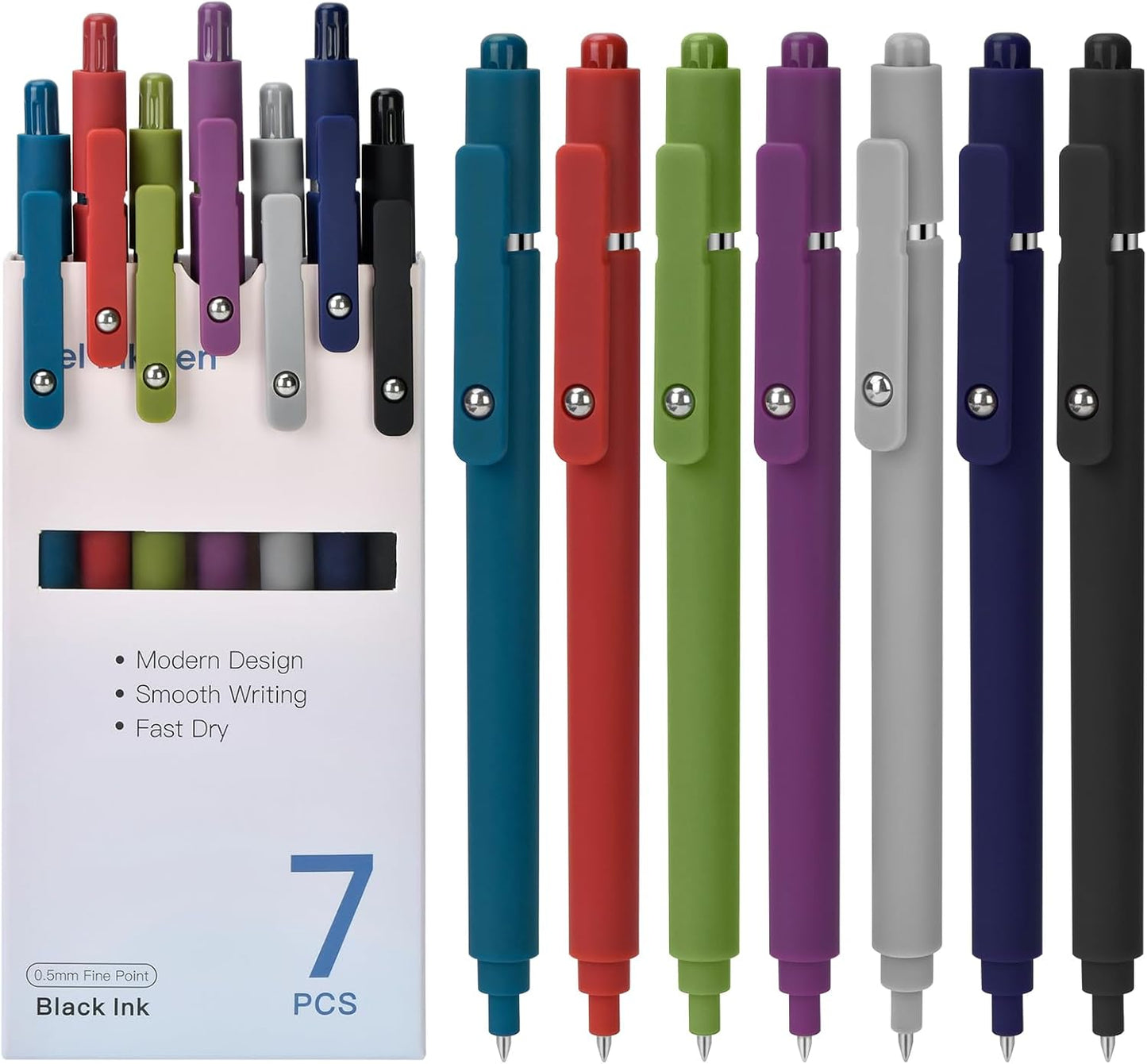 Donse 7 Pcs Gel Pens: 0.5mm Quick Dry Black Ink Fine Point Smooth Writing Pens High-End Series Ballpoint for Journaling Note Taking School Office Supplies Gifts for Women Men Nurse Teacher Students