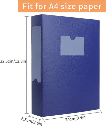 HUA JIE 2 Pack A4 Storage File Boxes Archives Case,65mm Spine,Box File Document Storage Box with Metal Clip for Office School -Black