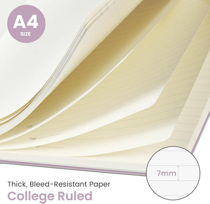 Taja Large Spiral Lined Journal for Women, 8.5" x 11" Notebooks for Work Collge Ruled, A4 Aesthetic Cute Journaling Notebooks for Writing, Plastic Cover, Celestial