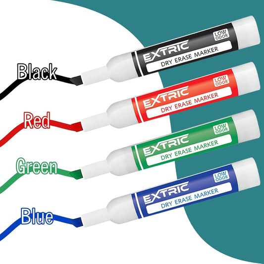 Dry Erase Markers chisel Tip, Whiteboard Markers 8 Pack Assorted Colors, White Board Marker Dry Erase, Low Odor White Board Marker for Teachers and Students