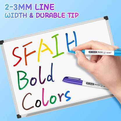 SFAIH Fine Tip Dry Erase Markers - 24 Pack Black Whiteboard Erasable Markers Bulk for Kids Adults, Ideal for Classroom School Office Home Use on White Board, Non-Toxic Easy Clean