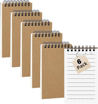 12Pack Pocket Notebooks, 3x5 Inch 60 Sheets/120 Pages 9MM Wide Ruled‌ Mini Kraft Spiral Notebook, Small Notepads, Top Bound Pocket Size Note Pads With Lined Pages,Memo Pads For Home,School,Office(12)