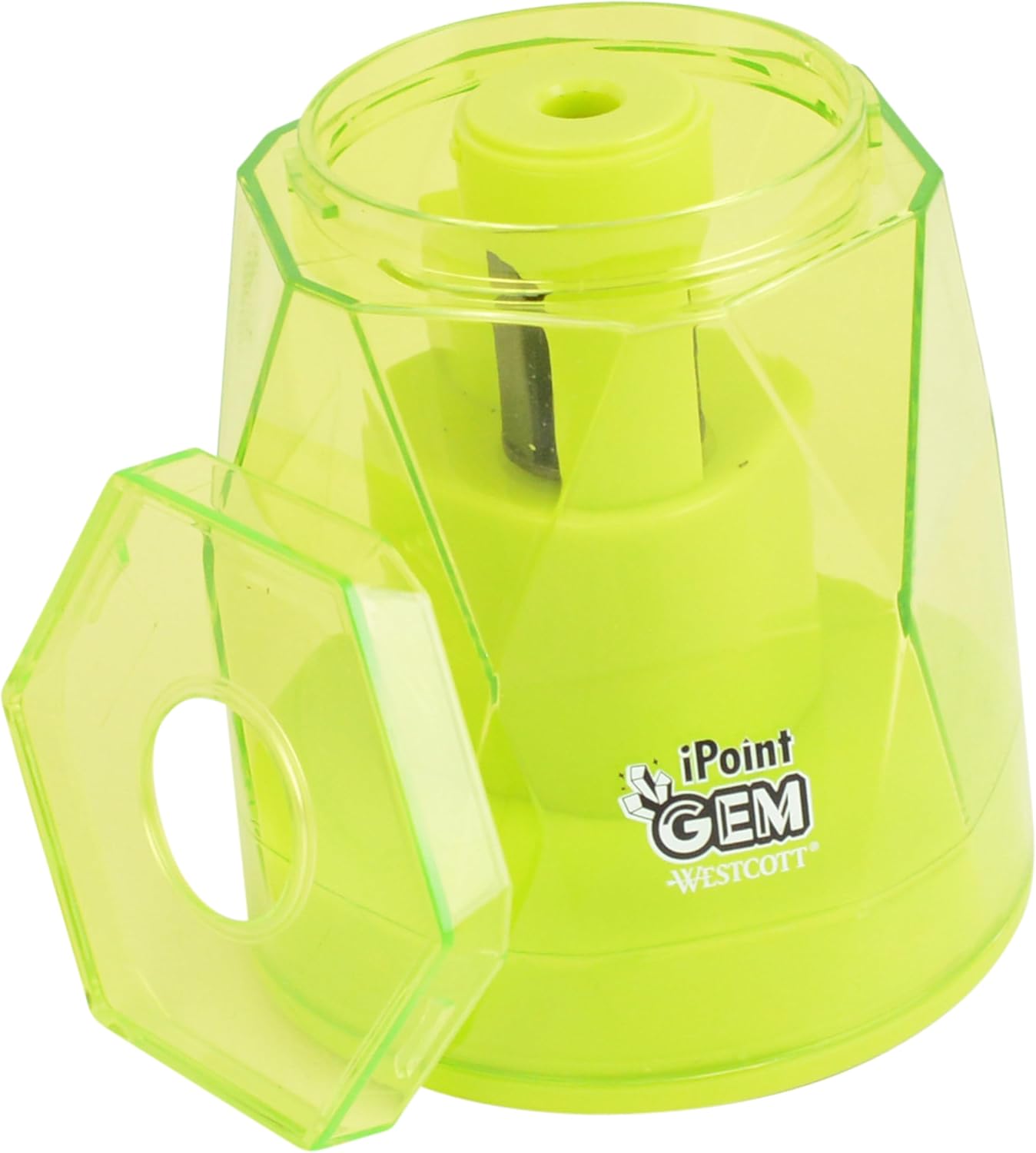 Westcott iPoint® GEM Battery Pencil Sharpener, Neon Green (00577)