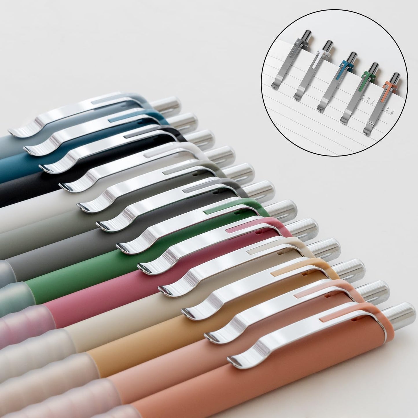 Linbsunne Ballpoint Pens Black Medium Point 1mm Pen with Super Soft Grip Ball Point Pen for Men Women Retractable Pens (gold-12 pcs)