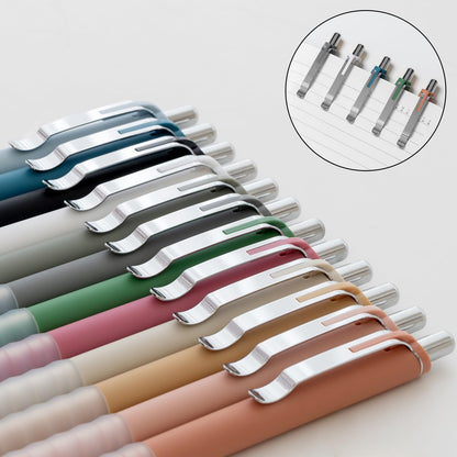 Linbsunne Ballpoint Pens Black Medium Point 1mm Pen with Super Soft Grip Ball Point Pen for Men Women Retractable Pens (gold-12 pcs)