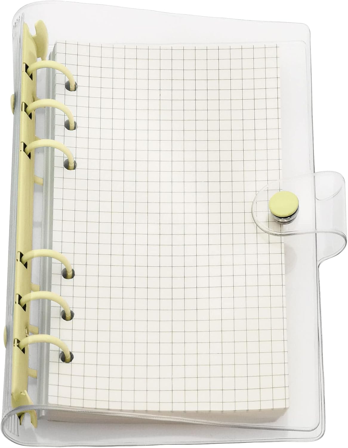A6 A5 6-Holes Colorful PVC Cover Round Ring View Binder with Snap Button Closure File Folder for Loose Leaf Sheet Protectors Notebook Refill (Pink Daisy, A5 Mini Set) - Colors B