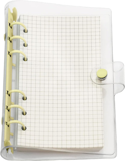 A6 A5 6-Holes Colorful PVC Cover Round Ring View Binder with Snap Button Closure File Folder for Loose Leaf Sheet Protectors Notebook Refill (Pink Daisy, A5 Mini Set) - Colors B