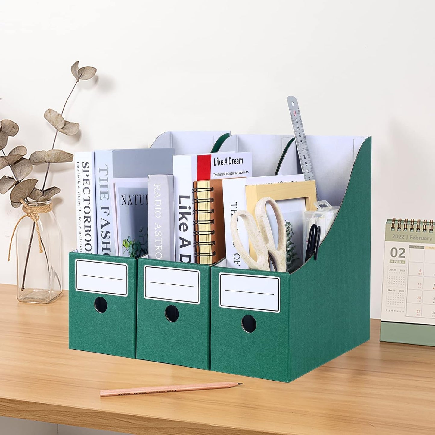 Magazine File Holder(6 Pack), Cardboard Magazine File Holder,Document Organizer,Desk File Organiser For School, Office, Home Magazine File Storage
