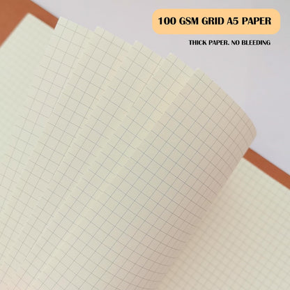 A5 Grid Filler Paper, 6-Hole Punched, 100GSM Graph Rule Paper/Quad Rule Filler Paper/Planner Inserts for Planners, Painting, and Bullet Journals,80 Sheets/160 Pages