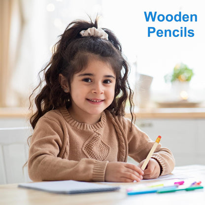 PATIKIL Half Golf Pencils Bulk, 24 Pack Pre-Sharpened Short Hexagon Wooden Pencils Mini HB Graphite Woodcase Pencil for Classroom Office Writing Supplies
