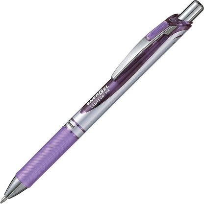 Pentel EnerGel RTX Retractable Liquid Gel Pen, (0.7mm) Medium Line, Metal Tip, Black Ink, Box of 12 (BL77-A)