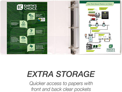 Samsill Plant-Based 2 Inch Durable Round Ring, View Binder, Eco-Friendly, USDA Certified Biobased, Single, Turquoise