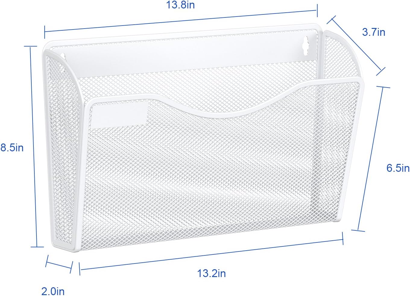 samstar 6 Pack Mesh Wall Mounted File Holder Metal Wall File Pocket Mail Organizer for Office/Home(with Label Panel)