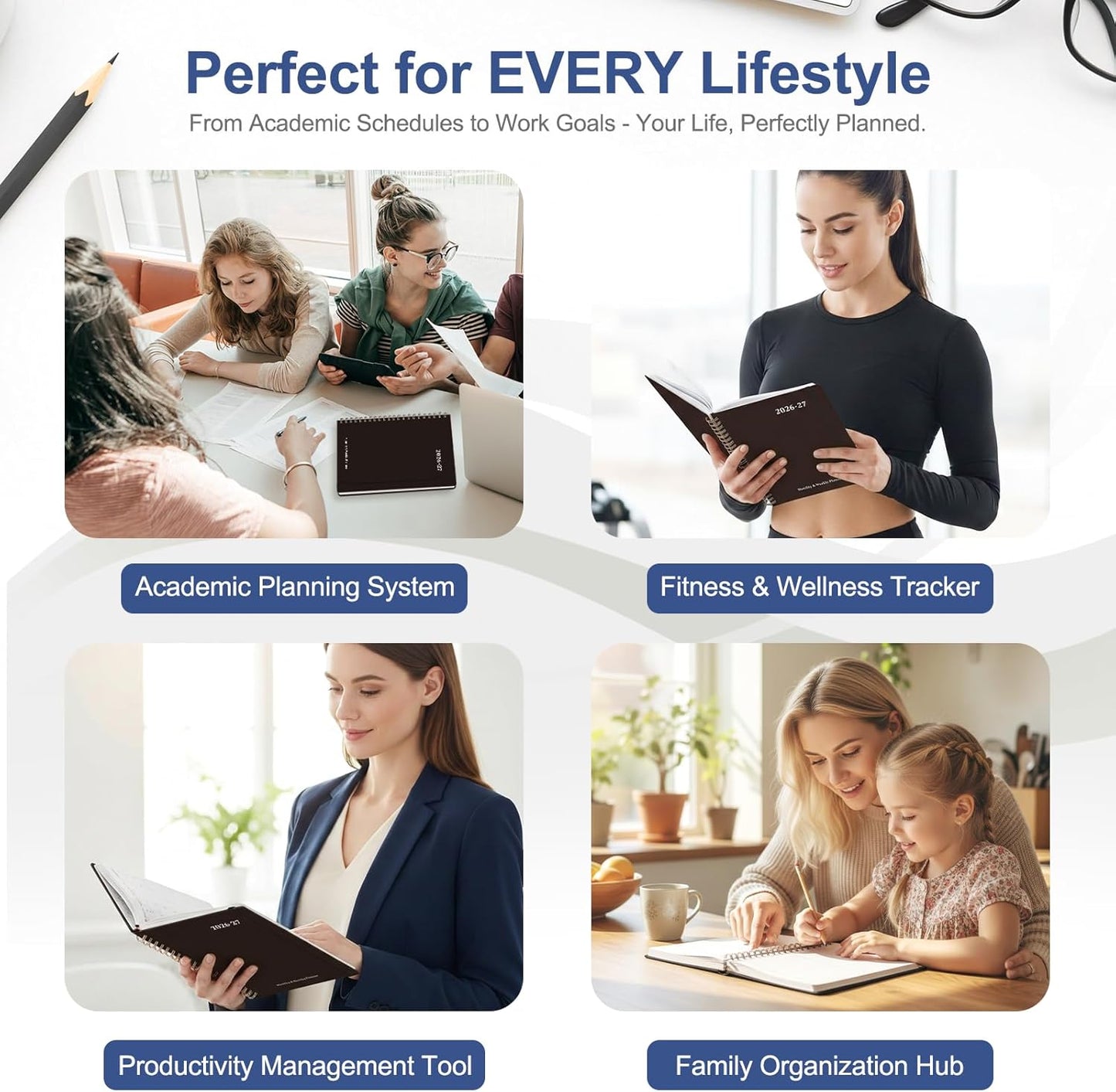 Planner 2026-2027, Weekly and Monthly Academic Year Calendar Planner, July 2026 - June 2027, Daily Agenda Book for Office School Supplies, A5(6.3'' x 8.5'')