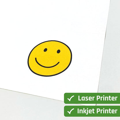 30 Sheets, Printable White Sticker Paper, Laser/Inkjet Printing - Matte, Letter Size (8.5" x 11")
