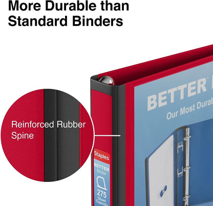 Staples Better Binder 2-Inch D-Ring View Binder, Reinforced Spine, Holds Up to 540 Sheets, Teal, for Office & School