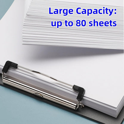 Plastic Clipboards, [Pack of 2] A4 Clipboard Folder 12.5x9 Inch Clip Boards with Secure Hold for Office & Classroom Supplies - Black