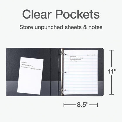 Oxford Ring Binders, 1.5" Round Ring Binders, View Binder, Covers on 3 Sides, XtraLife Hinge, Non-Stick, PVC-Free, White, 350 Sheet Capacity (1002547)