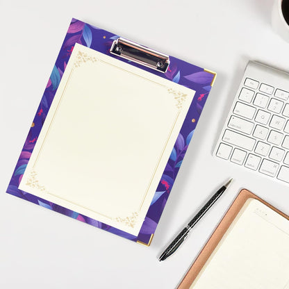 3 Ring Binder with Clipboard, 2 Pockets Purple 3 Ring Binder (11" x 8.6") Folders with Tab Dividers for Women School Office Supplies Portfolio