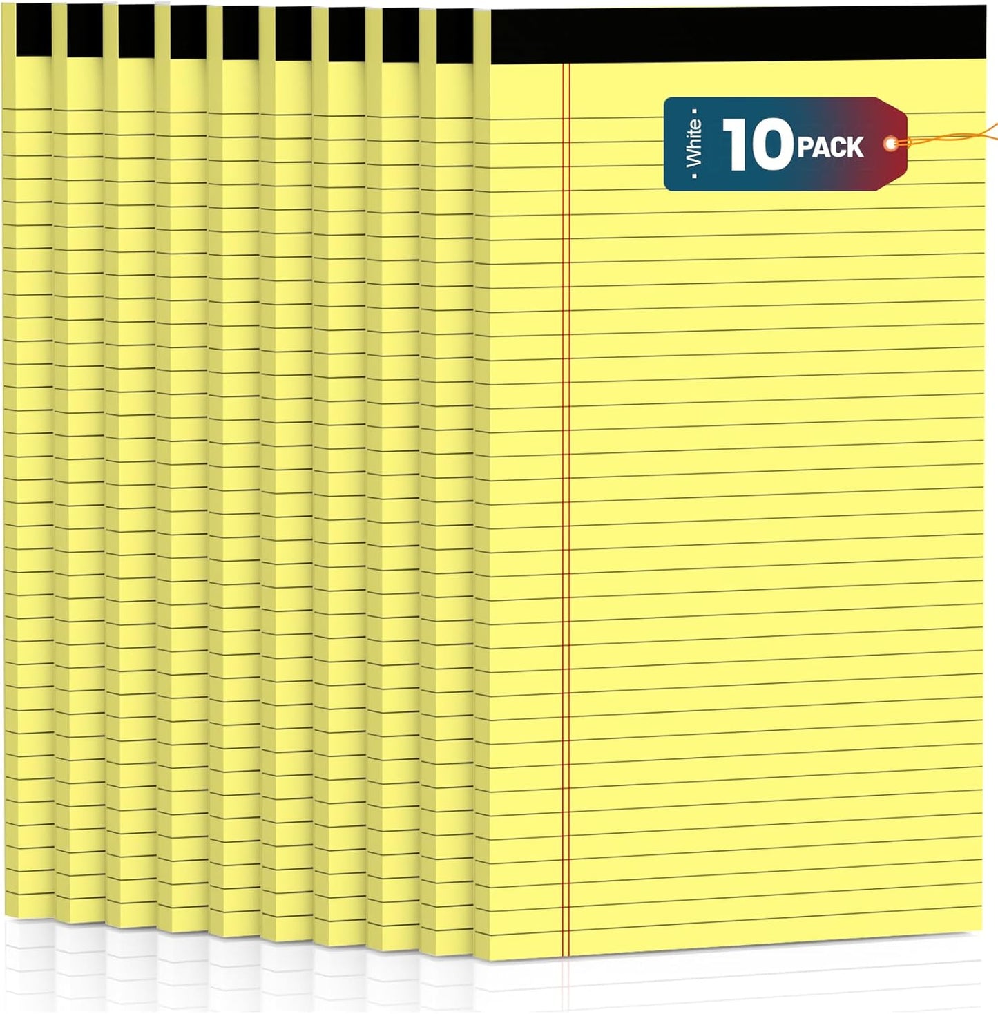 Legal Pads 8.5 x 14 Note Pads, 6 Pack Writing Pads Wide Ruled Notepads, Micro Perforated Notepad, Double-Side Printed Lined Paper Pads 30 Sheets per Notepad, White Legal Pads for Home, Office, School
