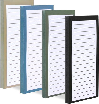 FLIPPED 4 Pack Magnetic Notepads for Refrigerator, Notepad Grocery List Large Magnet Pad for Fridge,Full Magnet Back Design Magnetic Memo Pads for Grocery List, Shopping List, to-Do List(200 Sheets)