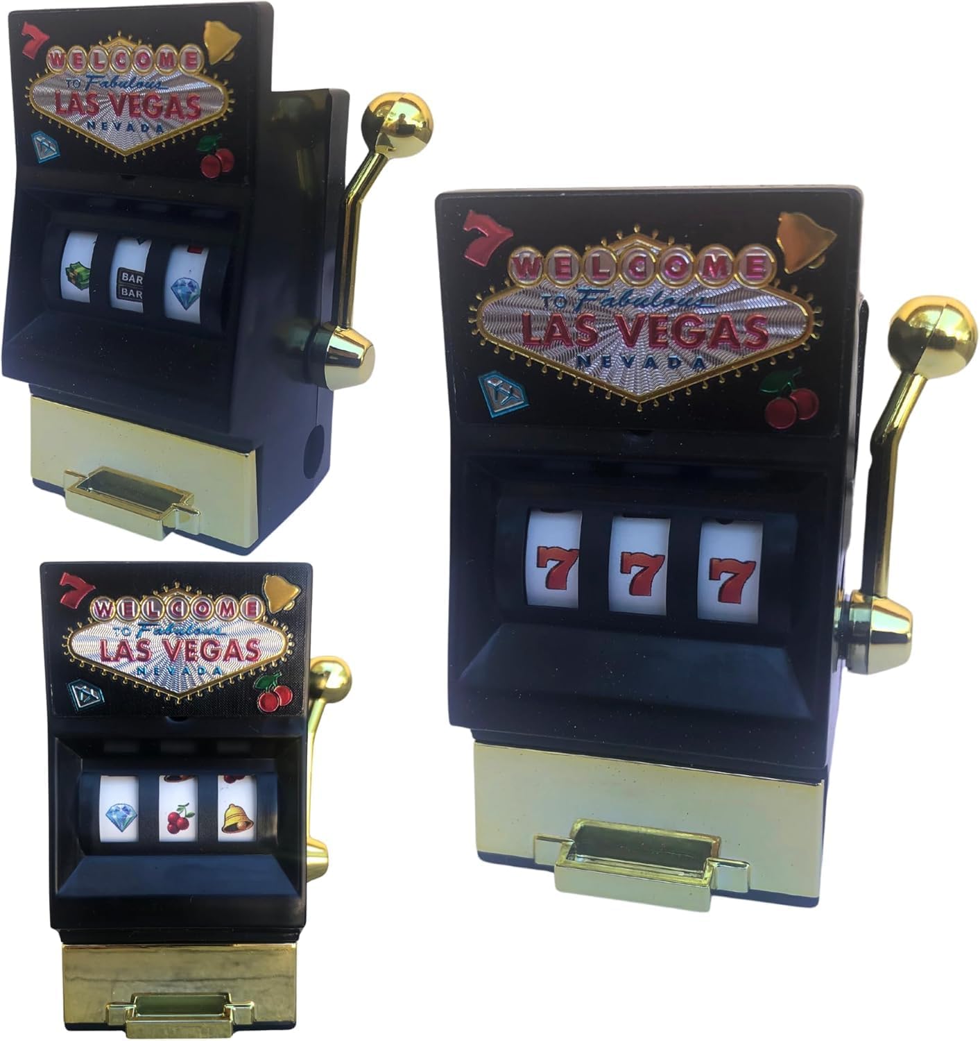 Slot Machine Magnet Pencil Sharpner Las Vegas Casino Party Decorations – Great for Themed Cake and Cupcake Toppers for Casino Night or Birthday Parties