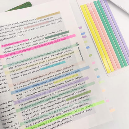 Potanro Sticky Tabs 1200 Pcs Sticky Book Tabs Colorful Annotation Tabs, Writable Transparent Sticky Notes Page Sticky Notes for School Supplies and Office Supplies (6 Sheets)