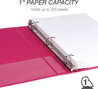 Samsill Durable 4 inch 3 Ring Binder, D Ring Binder, 100% Recycled Chipboard, Black, 2 Pack