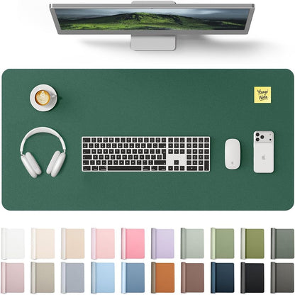 YSAGi Leather Desk Pad Protector, Large Mouse Pad, Non-Slip PU Leather Desk Blotter, Waterproof Writing Pad for Office and Home (31.5" x 15.8", Eggshell) - Colors B