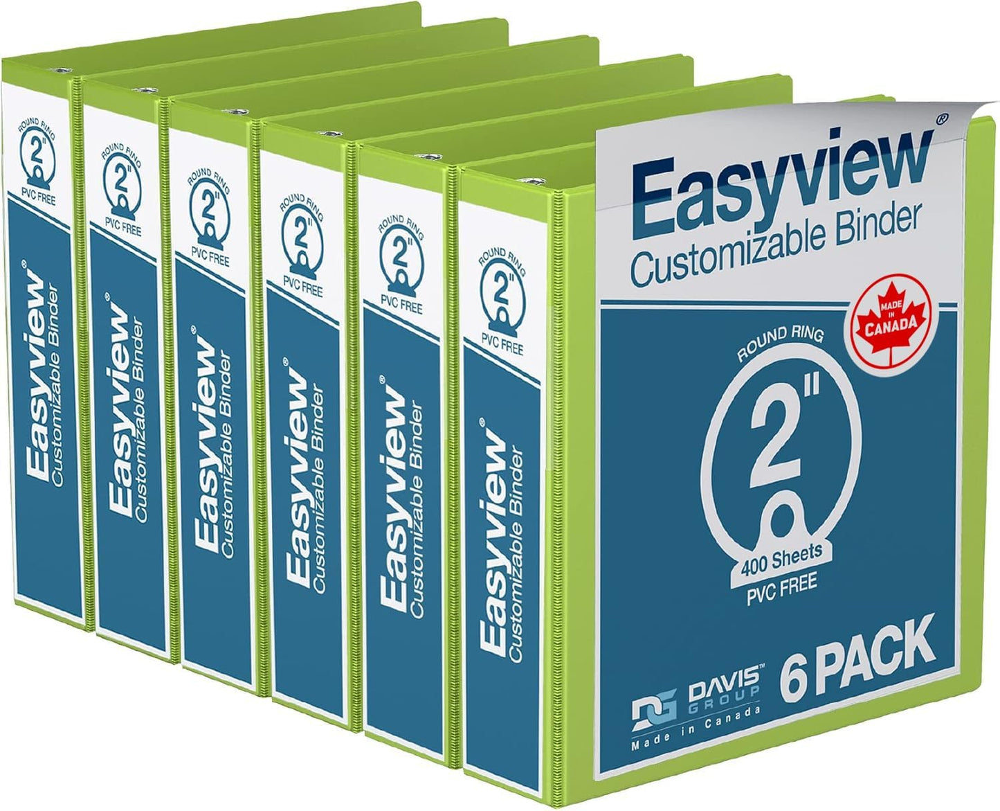 Easyview Premium 3-Ring Binders with Clear-View Covers and Round Rings, Binders for School or Office, 1 Inch, Pack of 6, Navy Blue