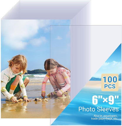 4x6 Photo Sleeves (100 Pack) – Top Loading Sheet Protectors, Archival Safe & Waterproof Plastic Photocard Sleeve, Soft Clear Sleeves for Photos, Postcards, Recipe Cards