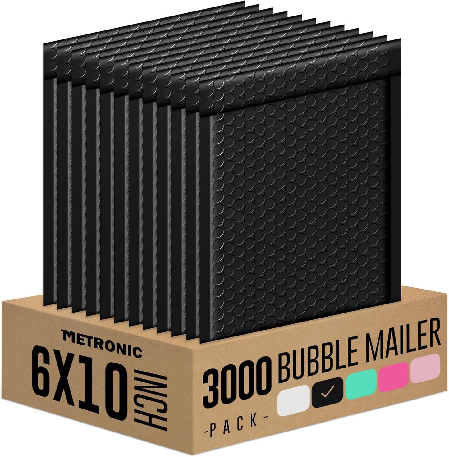Metronic Bubble Mailers 6x10 Inch 100 Pack Black Usable Size 6x9" Opaque Padded Envelopes Waterproof Bubble Envelopes Cushioning Mailer for Small Business Mailing Makeup Jewelry Gifts