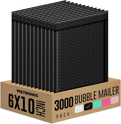 Metronic Bubble Mailers 6x10 Inch 100 Pack Black Usable Size 6x9" Opaque Padded Envelopes Waterproof Bubble Envelopes Cushioning Mailer for Small Business Mailing Makeup Jewelry Gifts