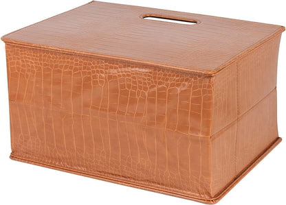 HofferRuffer Magazine Basket Holder, Foldable Magazine Rack, Document File Holder Organizer, File Folder, Newspaper Storage Bin Organizer for Home or Office (Brown)