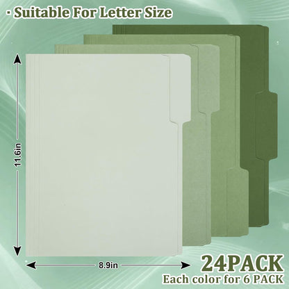 Whaline 24 Pack Dusty Blue File Folders Letter Size Gradient Blue File Pockets with 1/3 Cut Tab 8.9 x 11.6 Inch 4 Colors Documents Folders for Home Office Classroom Supplies