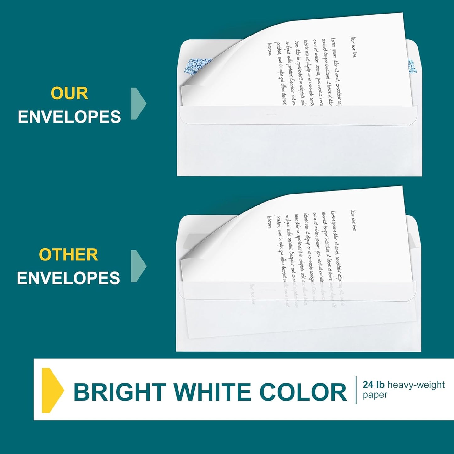 #10 Left Window Envelopes Self Seal - 20/pack - 4 1/8 x 9 1/2 inch - Business Envelopes with Flip & Seal Closure, Security Tinted for Invoices & Statements - White Letter Size
