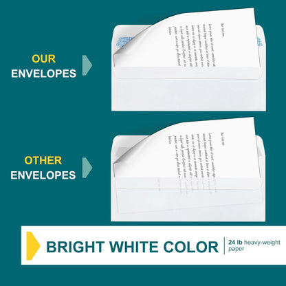 #10 Left Window Envelopes Self Seal - 20/pack - 4 1/8 x 9 1/2 inch - Business Envelopes with Flip & Seal Closure, Security Tinted for Invoices & Statements - White Letter Size