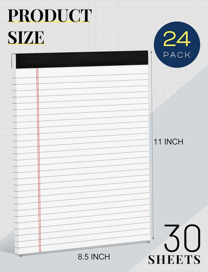 Legal Pads 8.5 x 11 White Note Pads 8.5 x 11 In 2 Pack Notepads 8.5 x 11 Writing Pads of Paper 8.5 x 11 Legal Notepads Wide Ruled White Lined Paper Pads 8.5 x 11 30 Sheets Per Legal Note Pads 8.5 x 11
