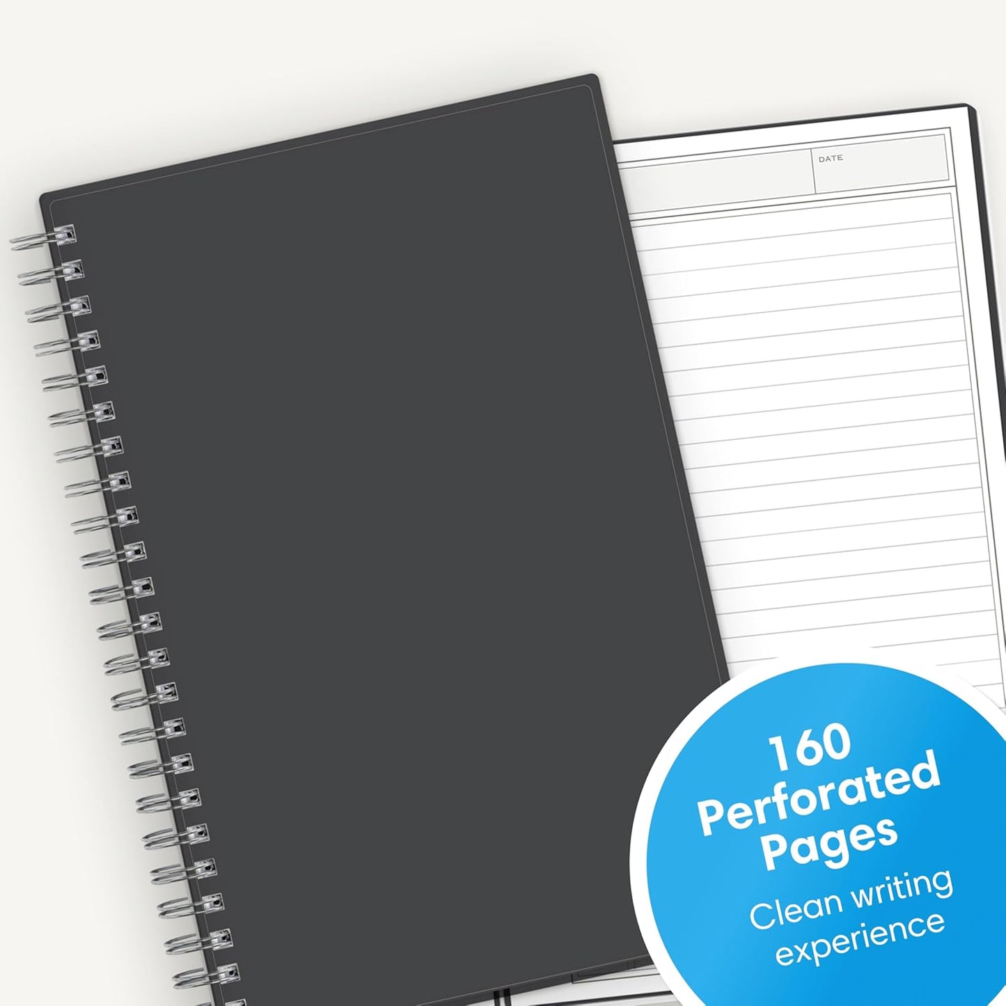 Blue Sky Smart Notes Professional Notebook, Wire-O Binding, 8.5" x 11", Black (14713)