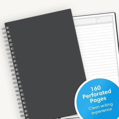 Blue Sky Smart Notes Professional Notebook, Wire-O Binding, 8.5" x 11", Black (14713)