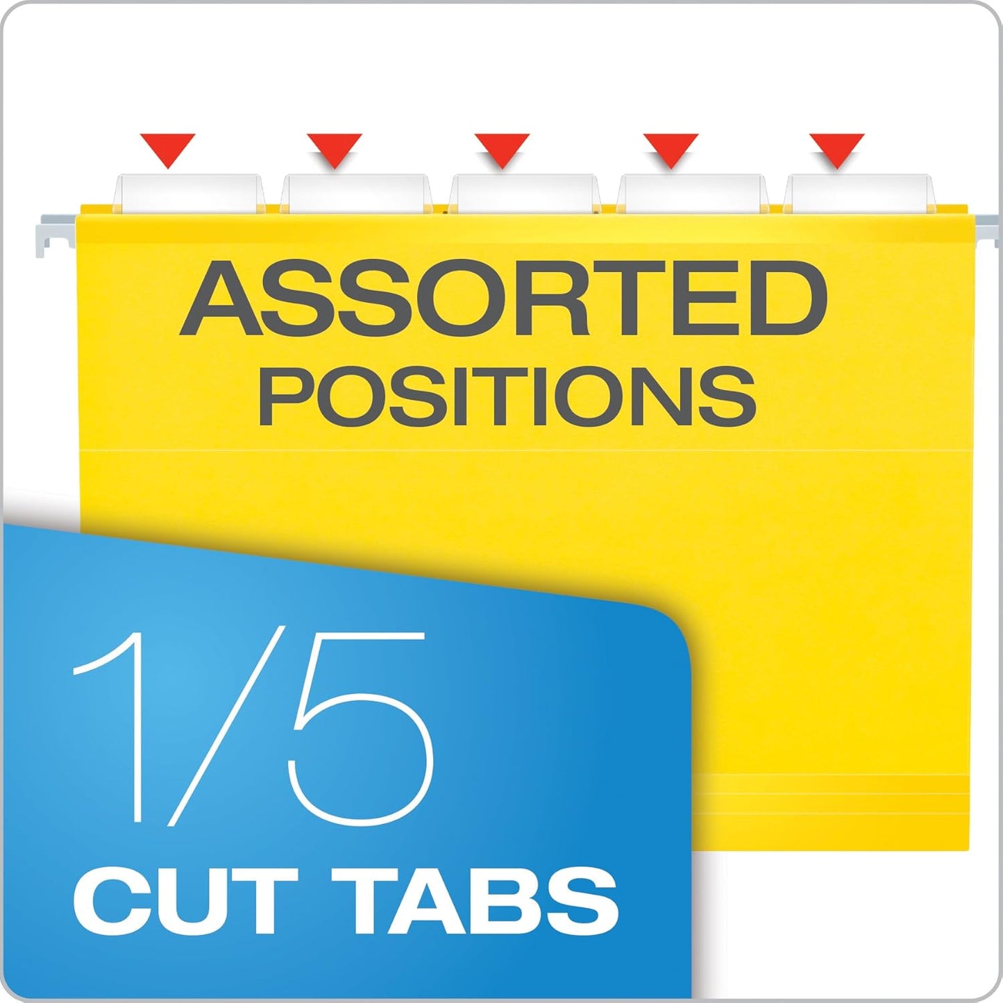 Pendaflex Reinforced Hanging File Folders, Letter Size, Bright Green, 1/5 Cut, 25/BX (4152 1/5 BGR)