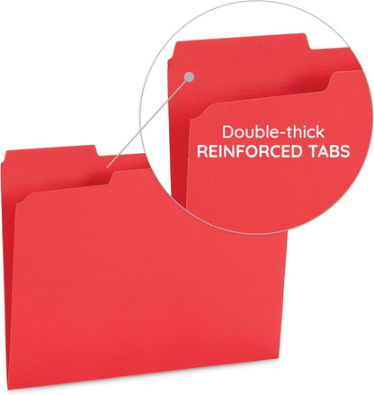 File Folder, 1/3 Cut Tab, Letter Size, Yellow, Great for Organizing and Easy File Storage, 100 Per Box