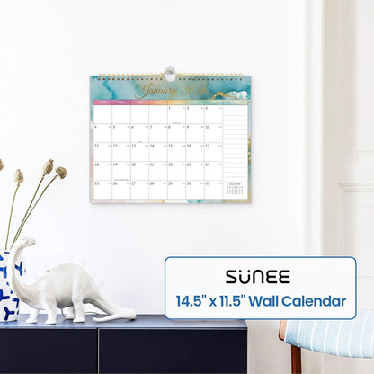 SUNEE Wall Calendar 2026 21 Months Apr. 2026 - Dec. 2027, 14.5"x11.5" Big Grid Hanging Calendar with Note for Organizing & Planning, Monthly Calendar 2026-2027 with Last Month and Next Month, White