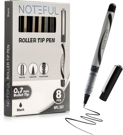 Liquid Ink Rollerball Pens, 0.7mm Medium Point Tip, Rolling pen for Drawing, Journaling and Smooth Writing - Pack of 8