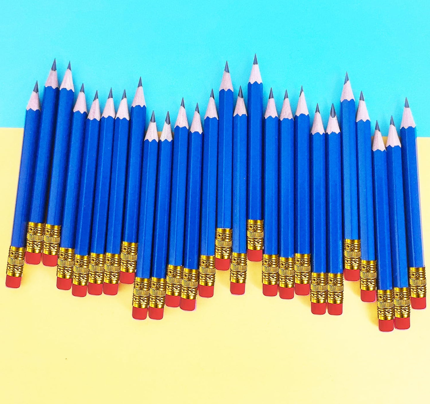 Adhere 25pcs Golf Pencils with Eraser Pre sharpened Hexagon half Wooden Pencils Graphite 2B for Golf Event Scoring,Classroom,Wedding,Company Meetings,Pew, Pocket (Nature)