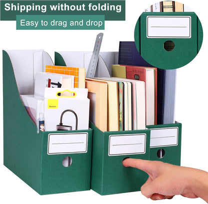 Magazine File Holder(6 Pack), Cardboard Magazine File Holder,Document Organizer,Desk File Organiser For School, Office, Home Magazine File Storage